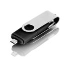 OTG Флешка Twist F04 micro USB адаптер, флешка с металлической скобкой, черный