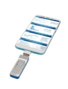 Пластиковая флешка с выдвижным USB-портом F21 цвет синий Флеш Империя Флешки оптом купить логотип под заказ
