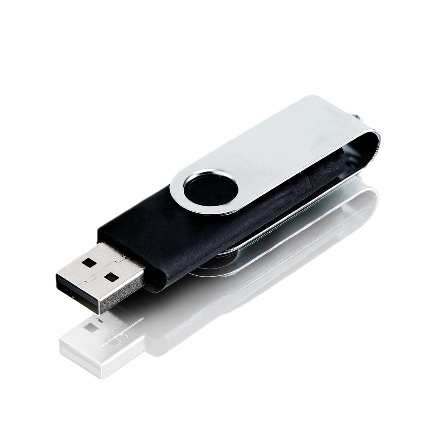 флешка OTG Флешка Twist F04 с двумя адаптерами USB и micro USB, черная