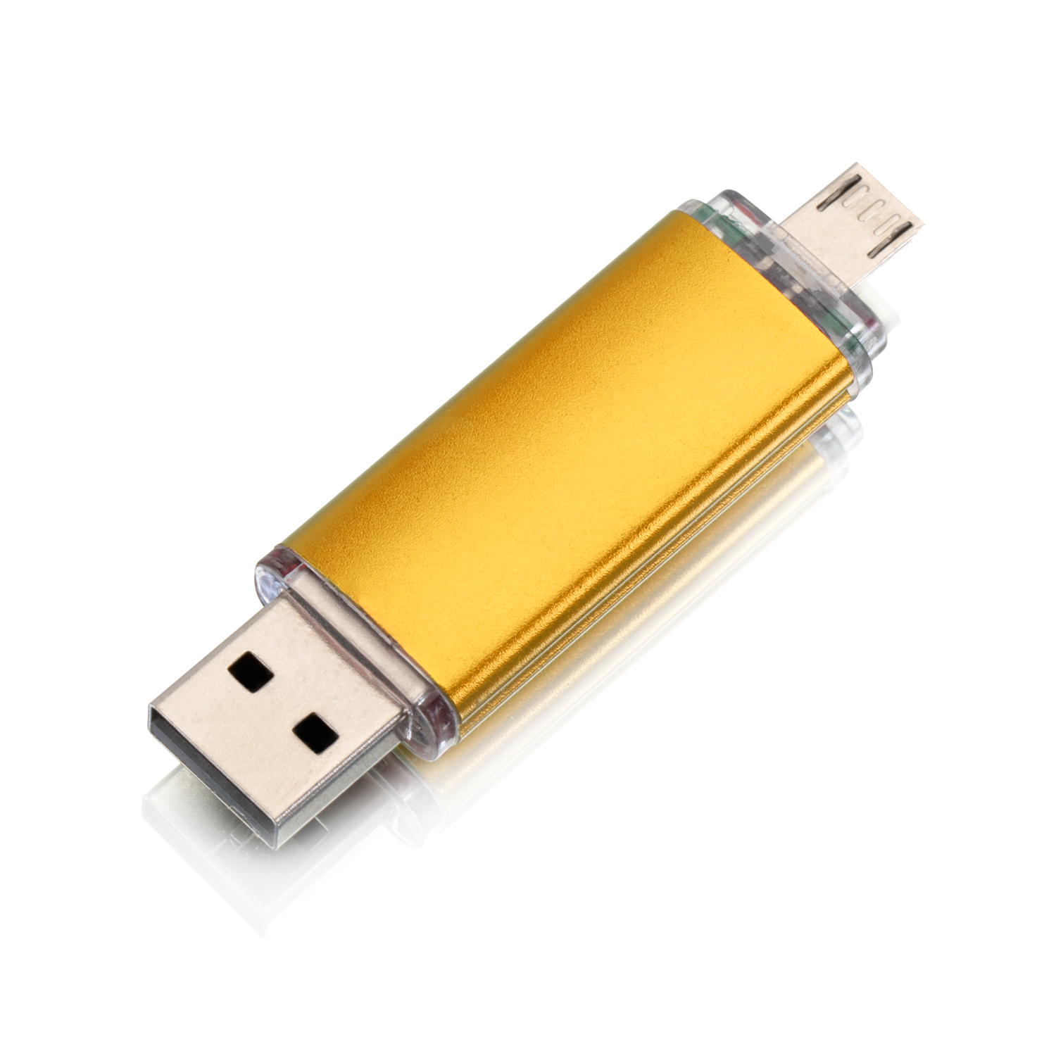 OTG Флешка Simple F05, золотой цвет, металл