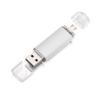 OTG Флешка Simple F05, серебряный цвет, металлическая