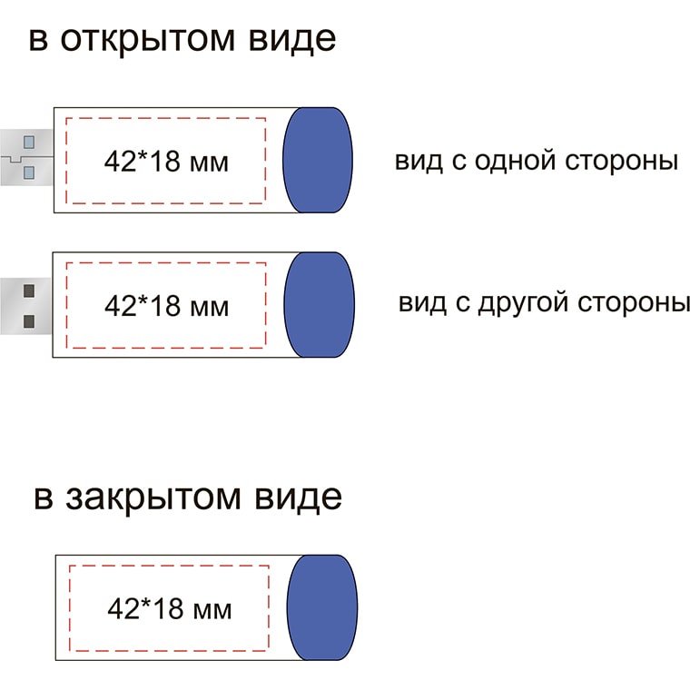нанесение изображения логотипа флешки флеш-накопители флеш империя F10 синяя