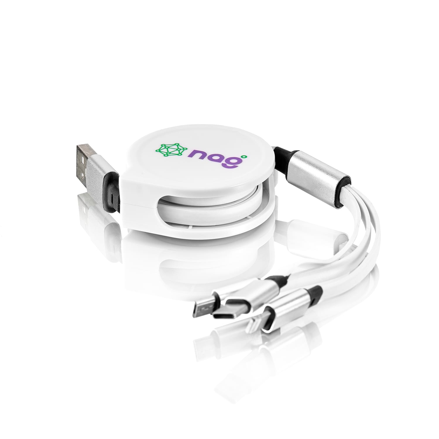 Адаптер Рулетка 3 в 1 (Micro USB, USB Type-C, Lightning) Set-06