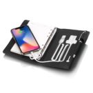 Смарт-ежедневник Mini D3 с встроенным кабелем для зарядки всторенным кабелям для зарядки micro-USB, Type-C и Lightning, черный цвет