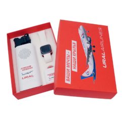 Подарочный набор с логотипом компании Ural Airlines Подарочный набор с логотипом компании Уральские авиалинии внешний аккумулятор умные часы зарядное устройство