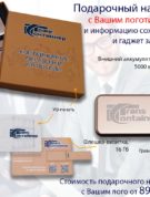 Подарочный набор с логотипом rкомпании Транс контейнер внешний аккумулятор, флешка-визитка Флеш империя флешки оптом купить логотип под заказ