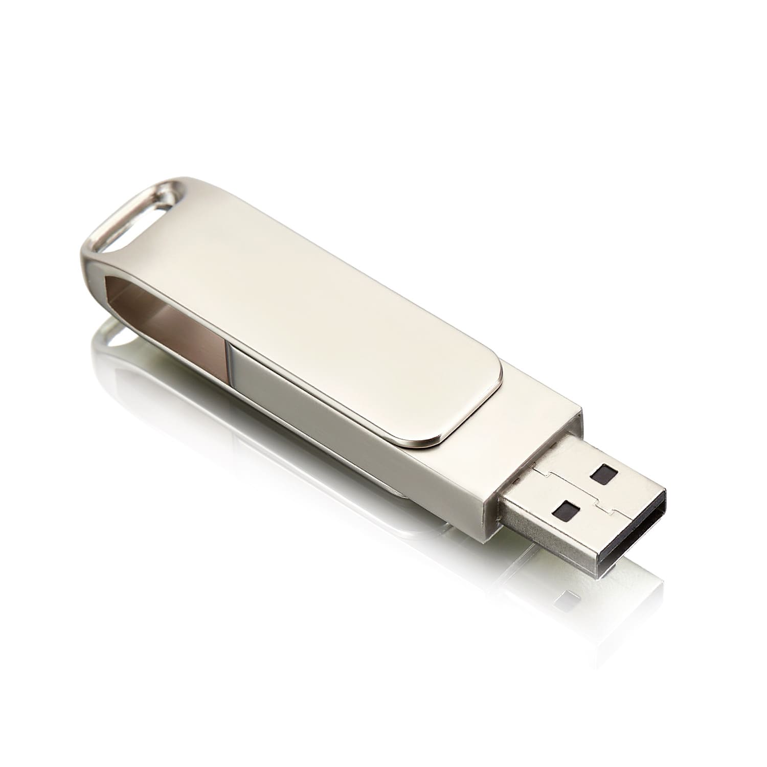 Флешка металлическая серебряная, F44